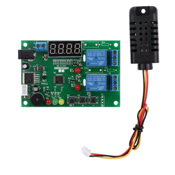 DC 5V-24V Dijital Akıllı Sıcaklık ve Nem Kontrol Termostat Modülü ürün görseli 1