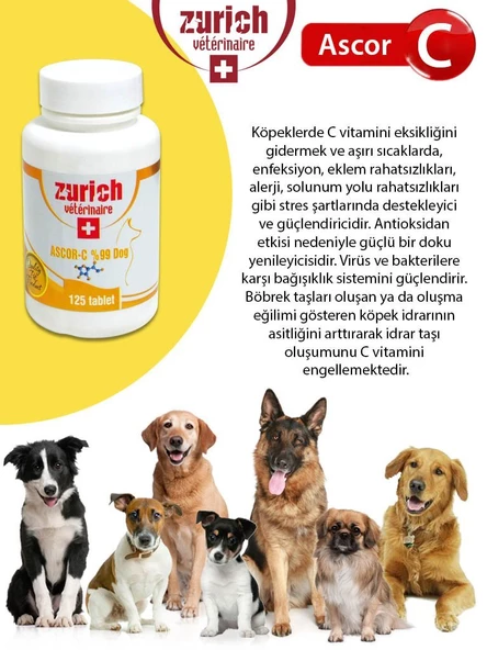 ZÜRİCH DOG ASCOR-C %99 125 TABS - Resim 2