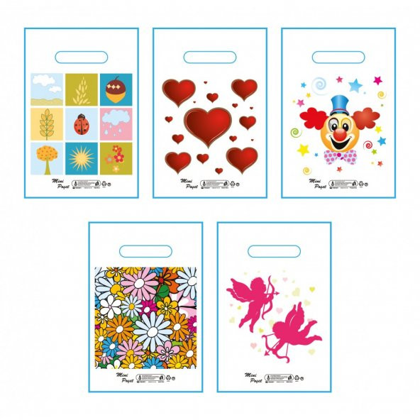Blok Elgeçme Baskılı Poşet 100lü  30x45 cm No:3 ürün görseli 1