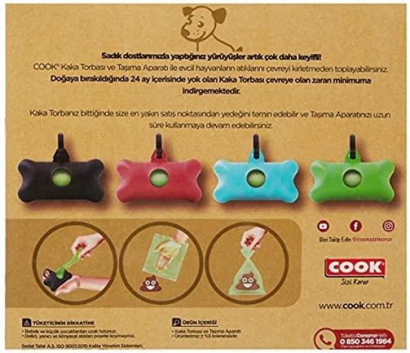 Cook Köpek Dışkı Torbası ve Kutusu 30lu - Resim 2