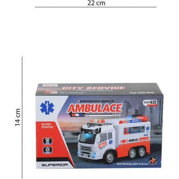 Ctoy Işıklı Ve Sesli Dönen Ambulans Kamyon 89-303A ürün görseli 1
