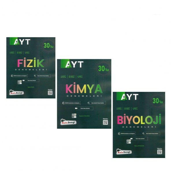 Kafa Dengi AYT Fizik Kimya ve Biyoloji Deneme Seti 3 Kitap ürün görseli 1