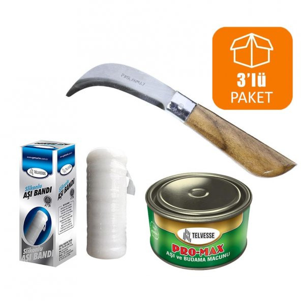 Bayram Aşı Bıçağı 22 cm No:3 + Aşı Macunu + Aşı Bandı (3lü Paket) ürün görseli 1