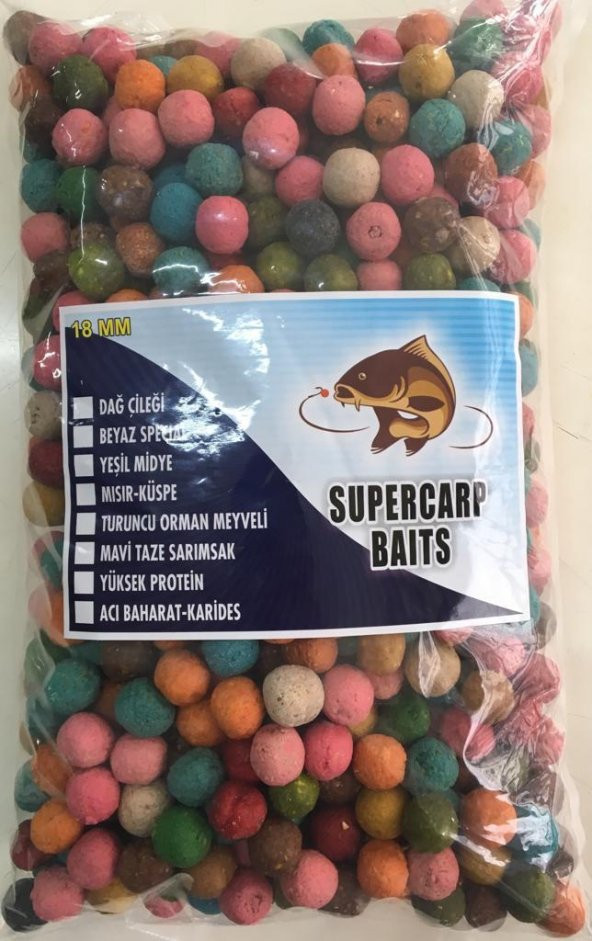 SuperCarp Baits 2.5 kg Sazan Balığı Alan Yemlemelik 18 mm Boili Karışık ürün görseli 1