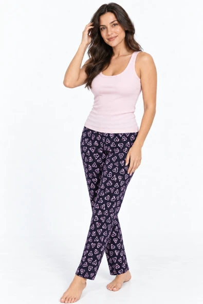 Night Kadın Trend Günlük Bluz Desenli Pijama Takımı