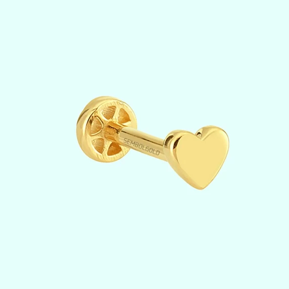Altın Kalp Tragus Piercing 14 Ayar ürün görseli 1