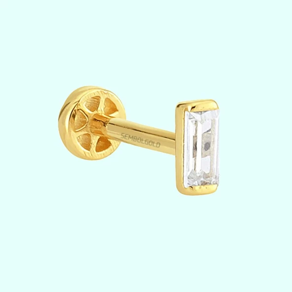 Altın Baget Tragus Piercing 14 Ayar ürün görseli 1
