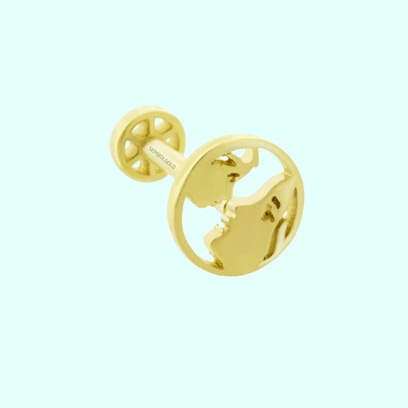 Altın Human Tragus Piercing 14 Ayar ürün görseli 1