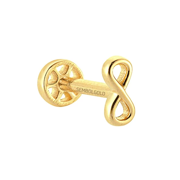 Altın Sonsuzluk Tragus Piercing 14 Ayar - Resim 2
