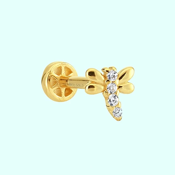 Altın Yusufcuk Tragus Piercing 14 Ayar ürün görseli 1
