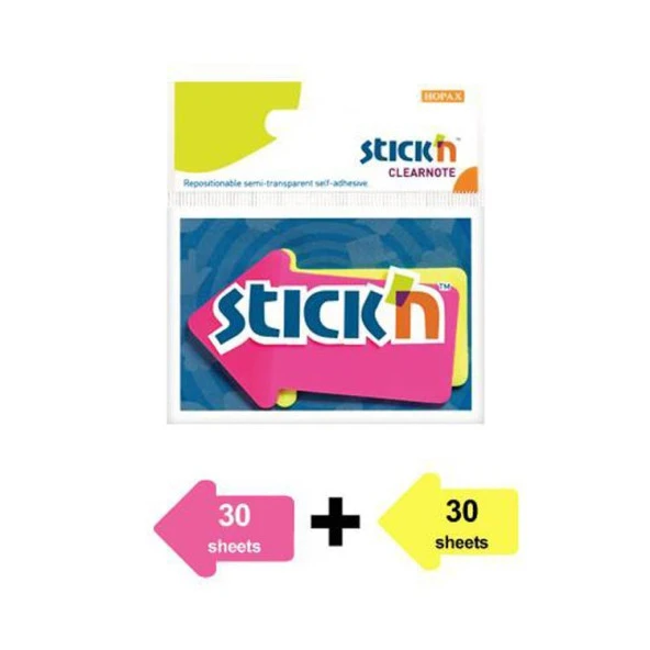 Gıpta Stick'n 76 x 50 Ok Şekilli Neon 2 Renk 60 Yaprak ürün görseli 1