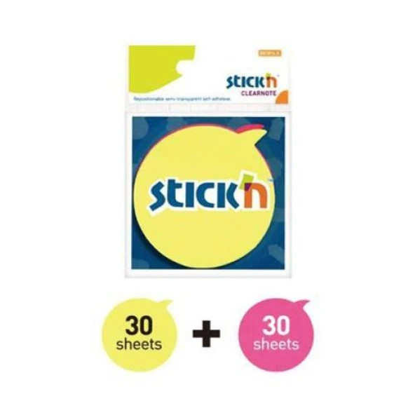 Gıpta Stick'n 76 x 76 Yuvarlak Konuşma Balon 2 Neon Renk 60 Yaprak ürün görseli 1