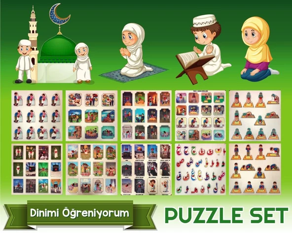 DİNİMİ ÖĞRENİYORUM PUZZLE 10’LU SET - Resim 2