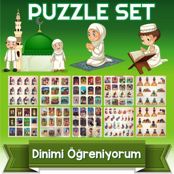 DİNİMİ ÖĞRENİYORUM PUZZLE 10’LU SET ürün görseli 1