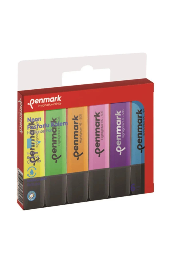 Penmark Highlighter Neon Fosforlu Kalem 6 Renk ürün görseli 1