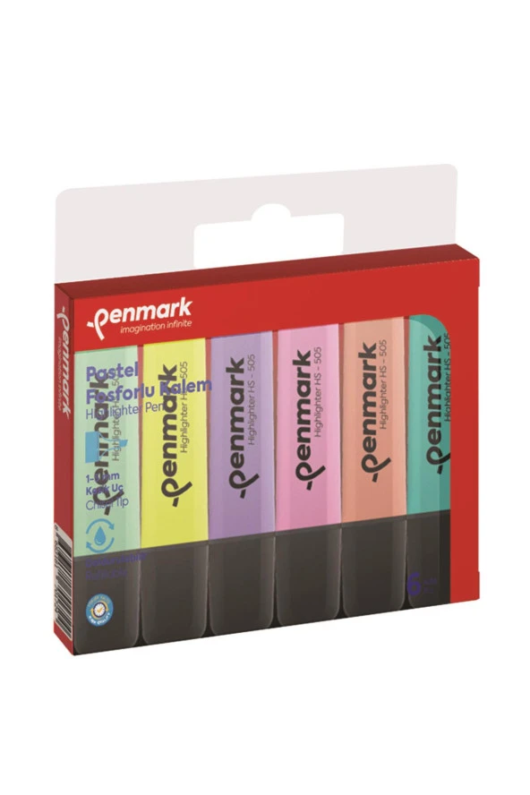 Penmark Highlighter Pastel Fosforlu Kalem 6 Renk ürün görseli 1