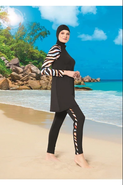 Ruko Maio 22128-1 Reglan Kol Micro Lycra Kumaş Tam Tesettür Mayo ürün görseli 1