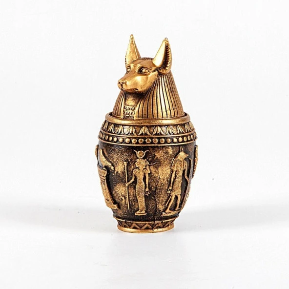 Polyester Antik Mısır Tanrısı Anubis Biblo Kapaklı Kutu - Resim 2