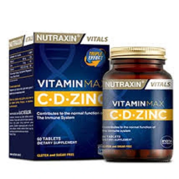 Nutraxin Vitamin Max C + D Zinc 60 Tablet ürün görseli 1
