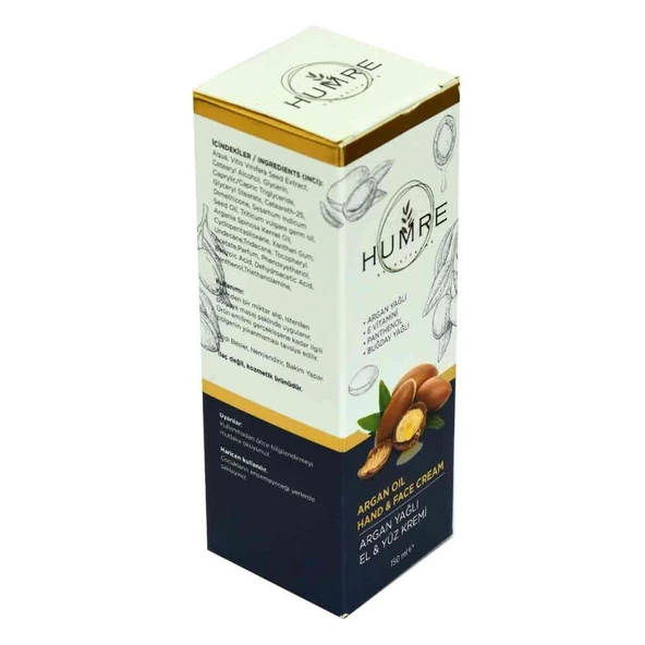 Humre Argan Yağlı El Yüz Kremi E Vit Pantenol Buğday Yağı 150ML ürün görseli 1