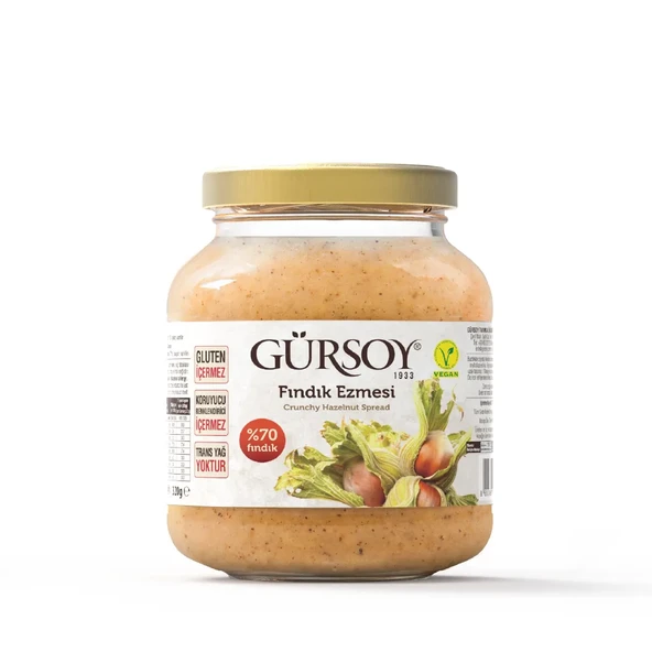 Gürsoy Fındık Ezmesi Cam Kavanoz 320 G X 2 Adet ürün görseli 1