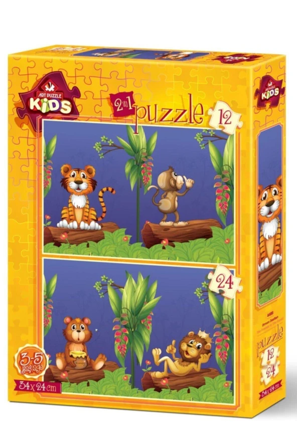 Art Çocuk Puzzle Orman Dostları 12+24 Parça Puzzle ürün görseli 1
