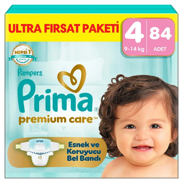 Bebek Bezi Premium Care 4 Numara 84 Adet Ultra Fırsat Paketi