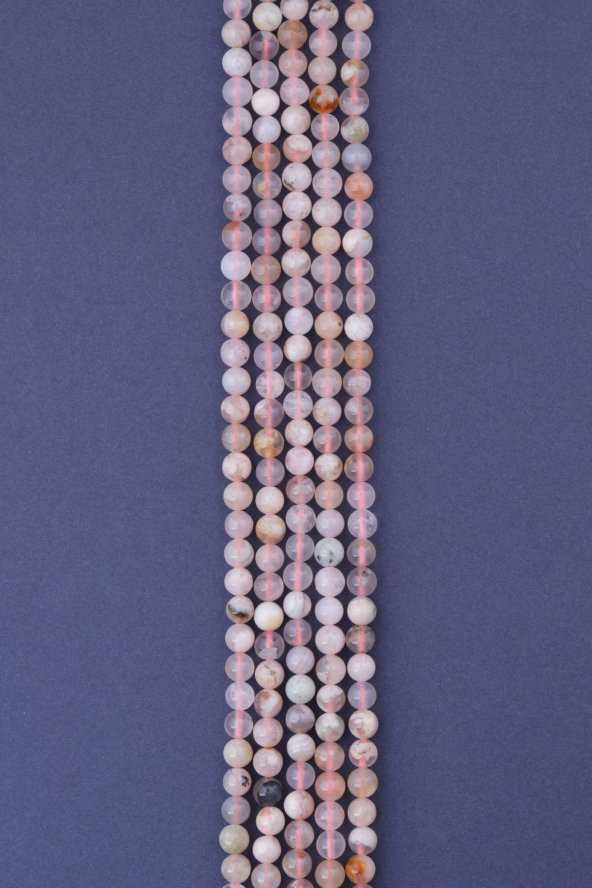Flower Agate Doğal Taş Dizi 6 mm Küre Kesim ürün görseli 1