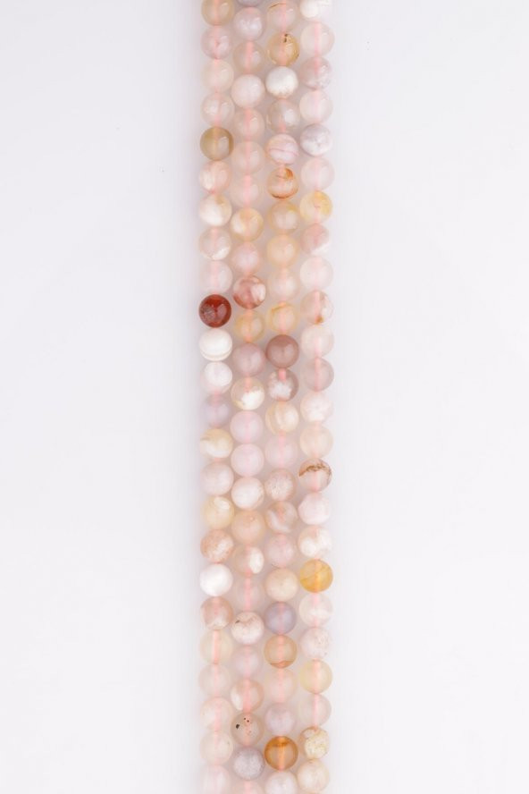 Flower Agate Doğal Taş Dizi 8 mm Küre Kesim ürün görseli 1