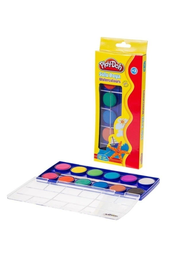 Play-Doh Sulu Boya 28 MM Büyük Boy 12 Renk Sulu Boya ürün görseli 1