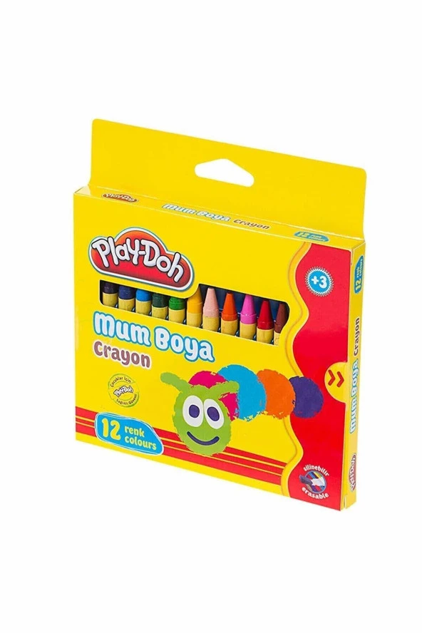 Play-Doh Mum Pastel Boya Crayon Yuvarlak 12 Renk Silinebilir ürün görseli 1