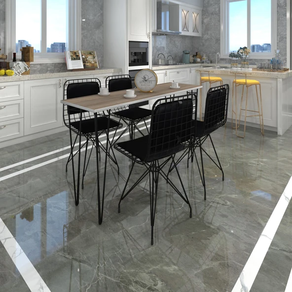 Knsz masa sandalye takımı hem75mazlum crdsyh 140*040 sm 4 sandalye syhsyh sırt minderli ürün görseli 1