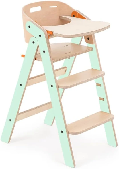 Mychair Ahşap Katlanır Mama Sandalyesi Mint