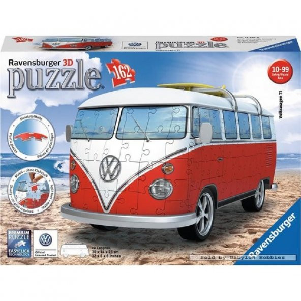 Ravensburger 3 Boyutlu Yapboz VW Volkswagon Bus Puzzle Ravensburger 3D Puzzle 162 Parça ürün görseli 1