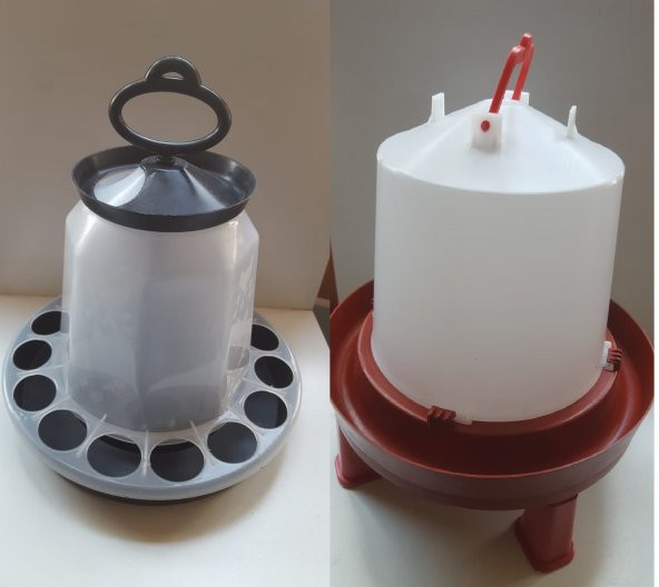 TEKPLAST TAVUK YEMLİĞİ 6 KG & TAVUK SULUĞU 8 LT AYAKLI (KEKLİK, BILDIRCIN VE DİĞER KANATLI HAYVANLAR İÇİN) ürün görseli 1