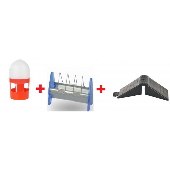 TEKPLAST Güvercin Suluğu 1 Litre + 15 Cm Güvercin Yemlik +Güvercin Tünek ürün görseli 1