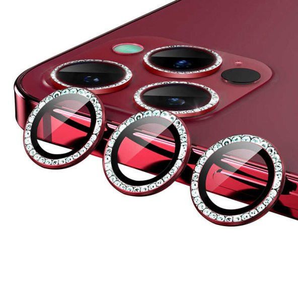 iPhone 13 Pro Max ​​​​Kamera Lens Koruyucu Taşlı Tasarım ürün görseli 1