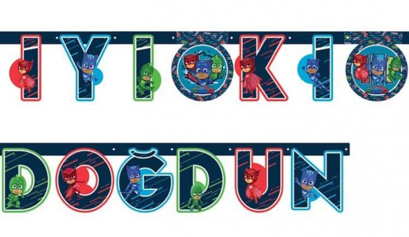 PJ MASKİLİLER TREND İYİKİ DOĞDUN BANNER 2M ürün görseli 1