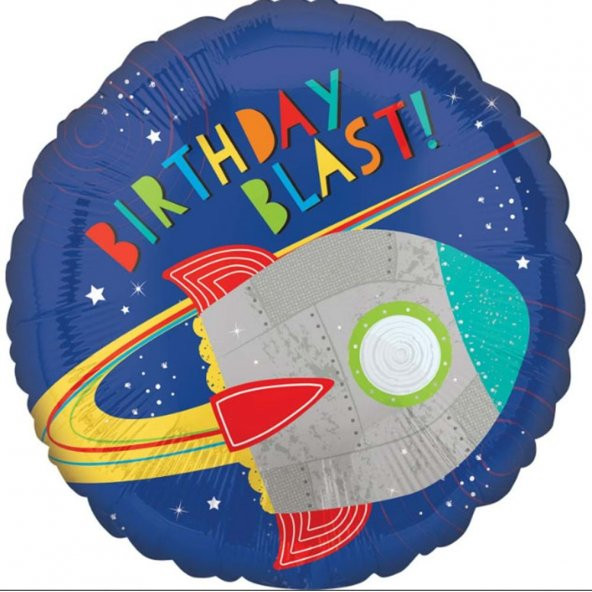FOLYO BALON BİRTHDAY BLAST UZAY MAVİ 18 DÜ 15 ürün görseli 1