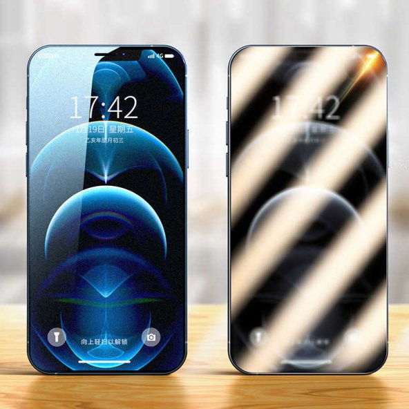 iPhone 12 Pro Max Fit Hard Mat Privacy Hayalet Cam Ekran Koruyucu ürün görseli 1
