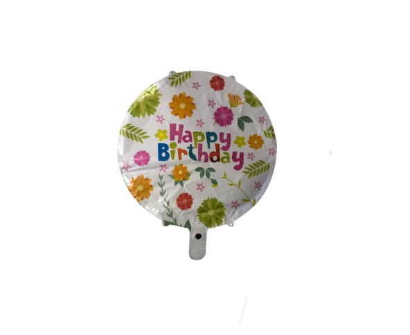 FOLYO BALON HAPPY BİRTHDAY RENKLİ ÇİÇEKLİ 18 DÜ 15 ürün görseli 1