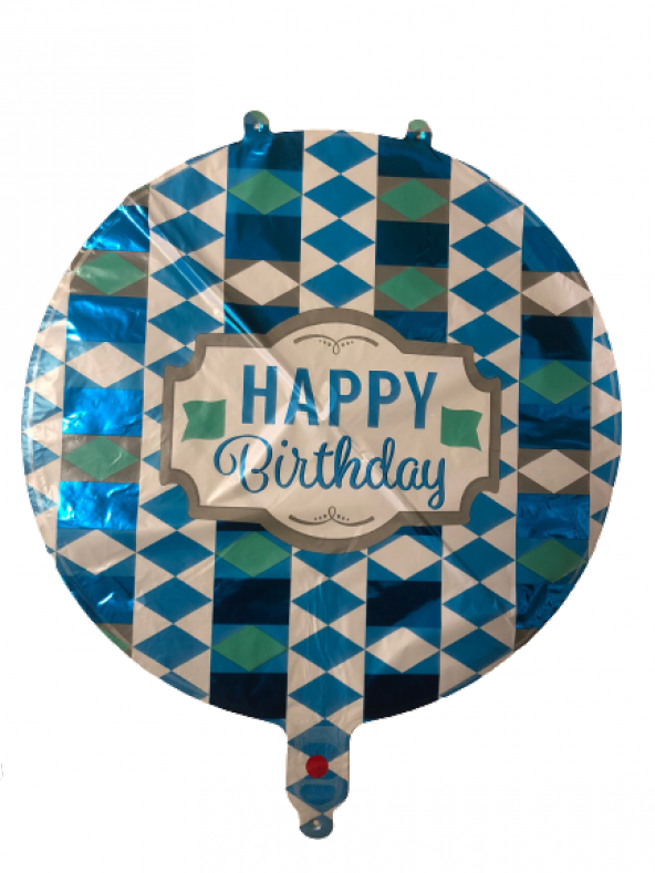 FOLYO BALON HAPPY BİRTHDAY MAVİ DESENLİ 18 DÜ 15 ürün görseli 1