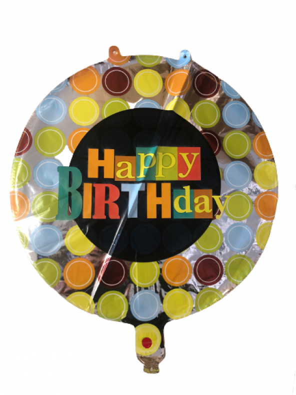 FOLYO BALON HAPPY BİRTHDAY RENKLİ PUANLI 18 DÜ 15 ürün görseli 1