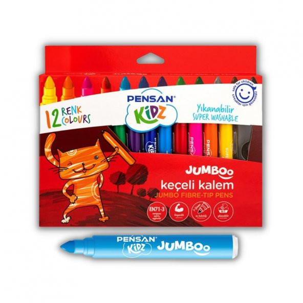 Jumbo Keçeli Kalem 12 Renk Pensan 12 Li Keçeli Kalem Jumbo 1 Paket ürün görseli 1