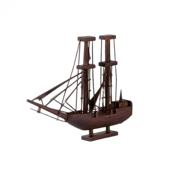 Dekoratif  Ahşap Yelkenli Gemi 24 cm Biblo ürün görseli 1