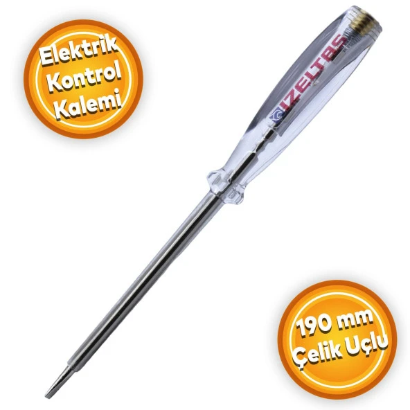 İzeltaş 190 mm Düz Elektrik Kontrol Kalemi ürün görseli 1