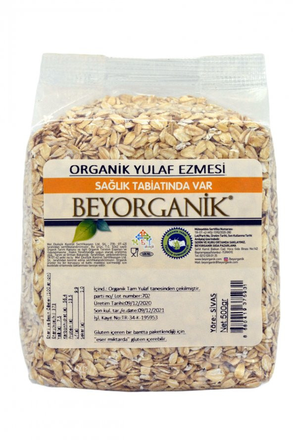Beyroganik Organik Yulaf Ezmesi 500 g ürün görseli 1