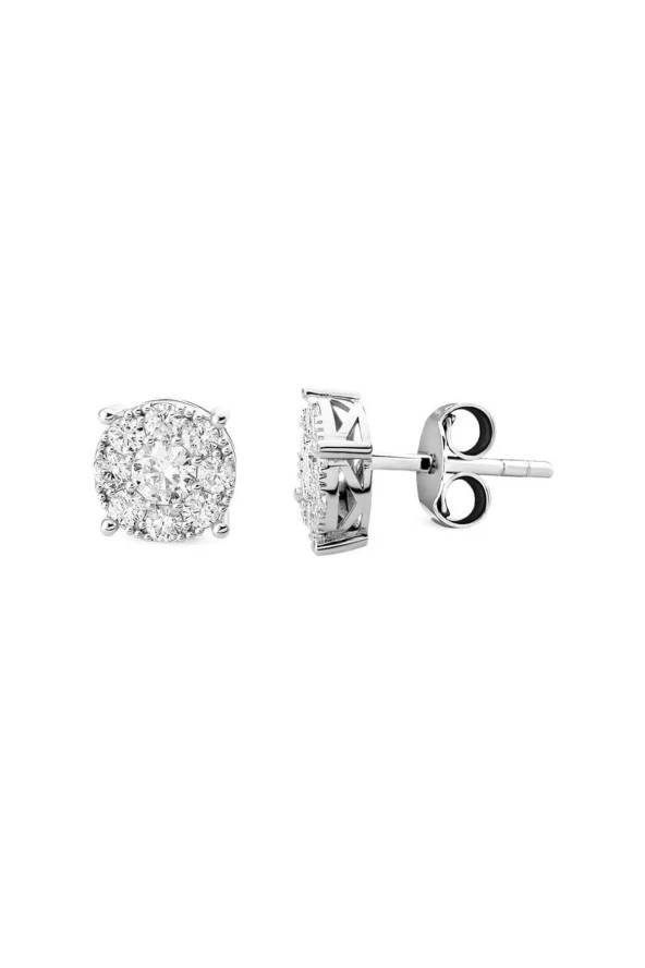 0.59 Ct. Modern Tasarım Coronet Tektaş Küpe ürün görseli 1