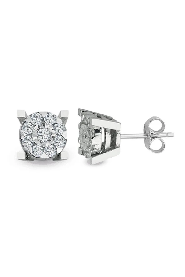 0.72 Ct. Modern Tasarım Coronet Tektaş Küpe ürün görseli 1