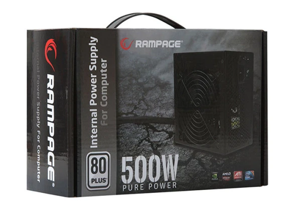Rampage RMP-500-80P 500W 80 PLUS 12cm Fan Aktif PFC Power Supply ürün görseli 1